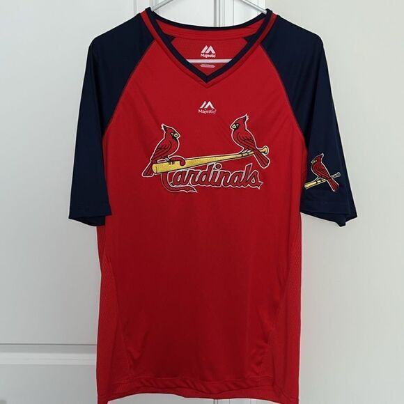 St Louis Cardinals sewn V-Neck polyester baseball jersey shirt spring training - Picture 1 of 5